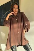 Suki Pleat Back Blouse Chocolate /12=